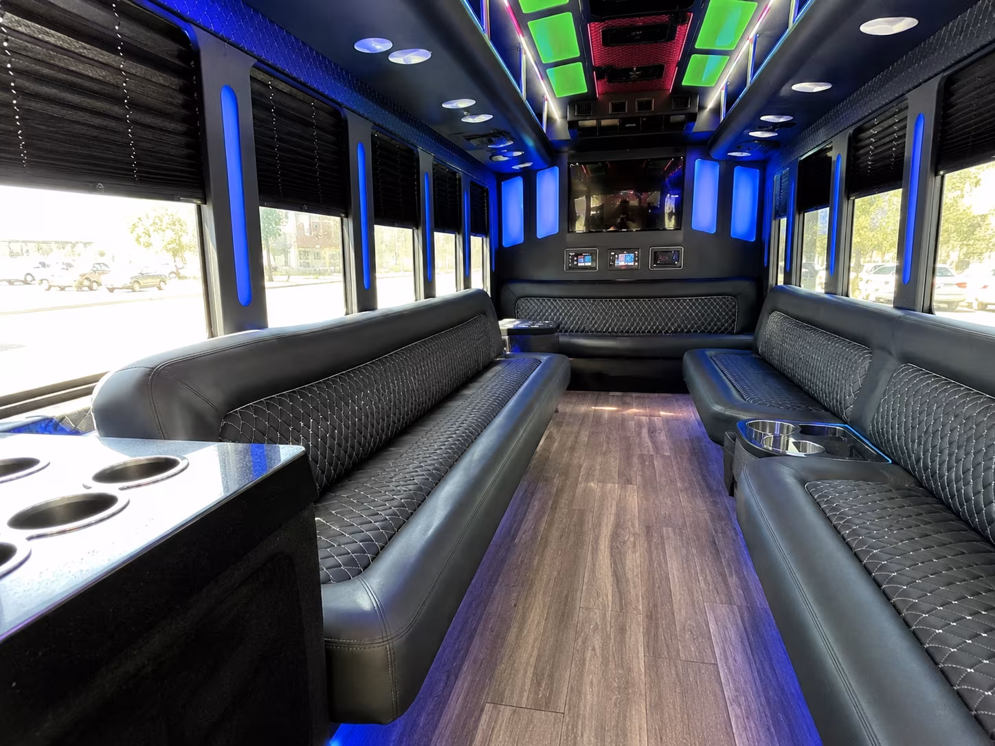 edina 15 passenger party bus inside