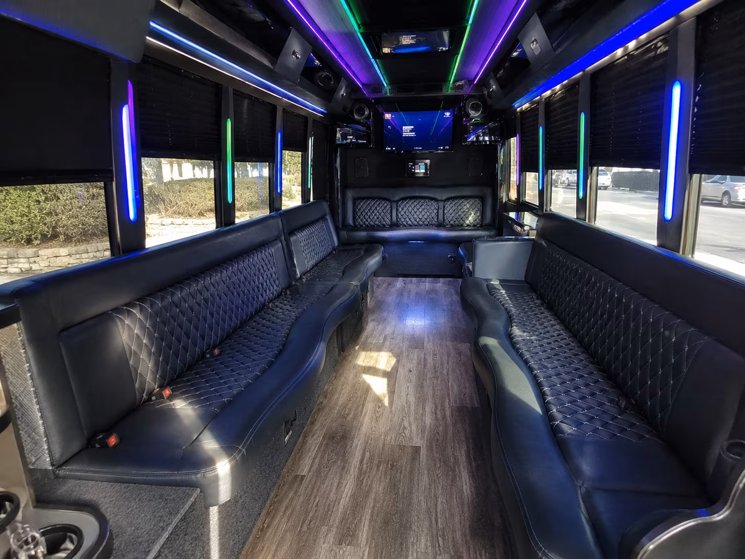 edina 15 passenger party bus interior
