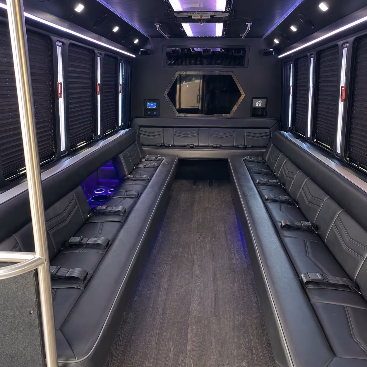 edina 18 passenger party bus interior
