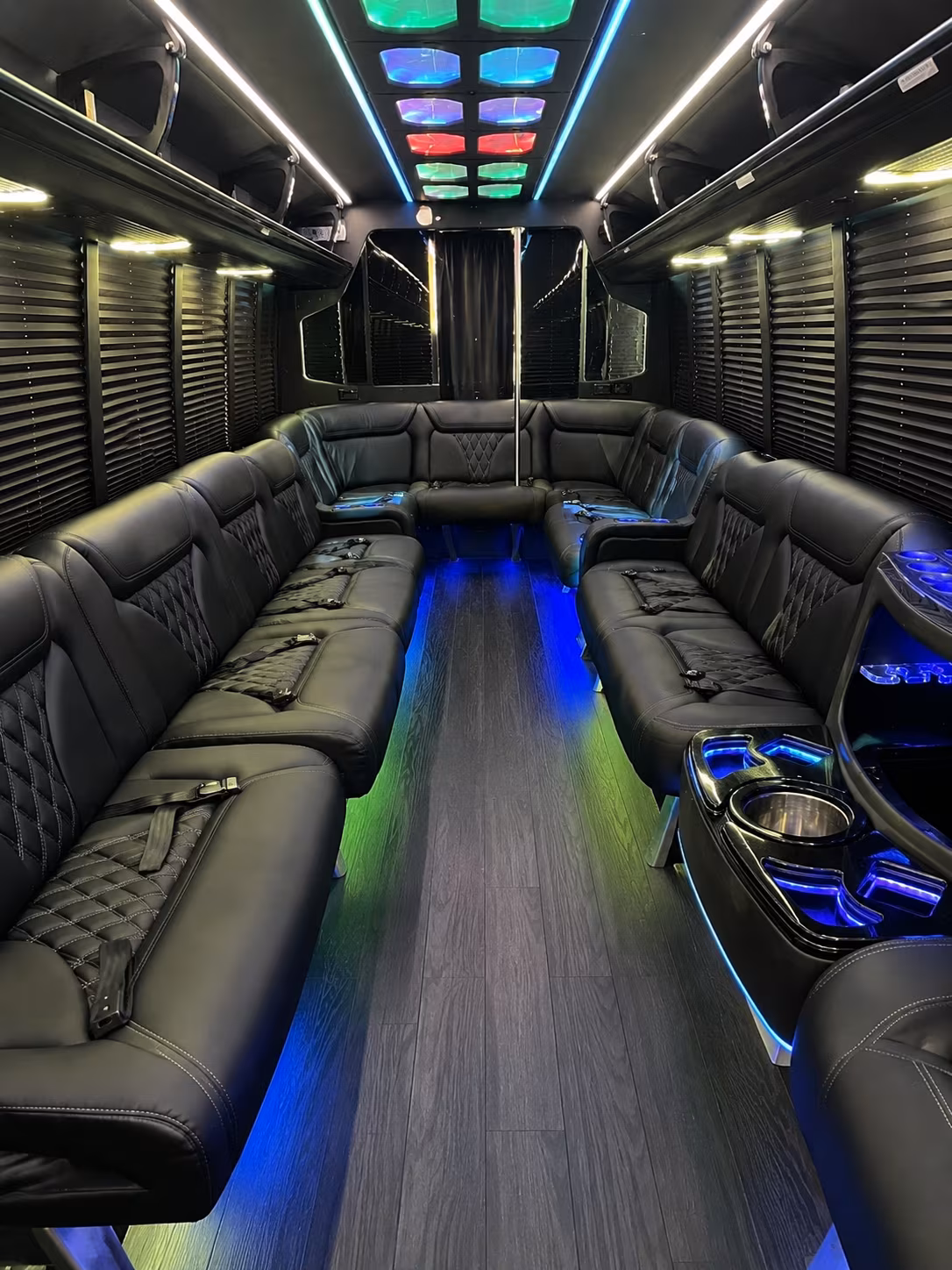 edina 20 passenger party bus interior