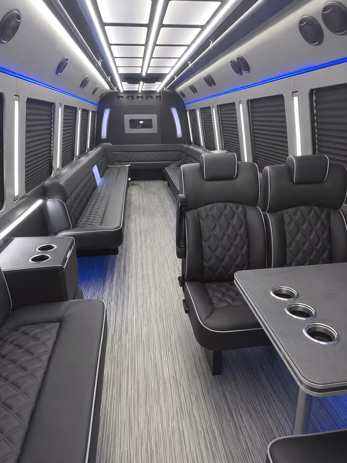 edina 25 passenger party bus inside