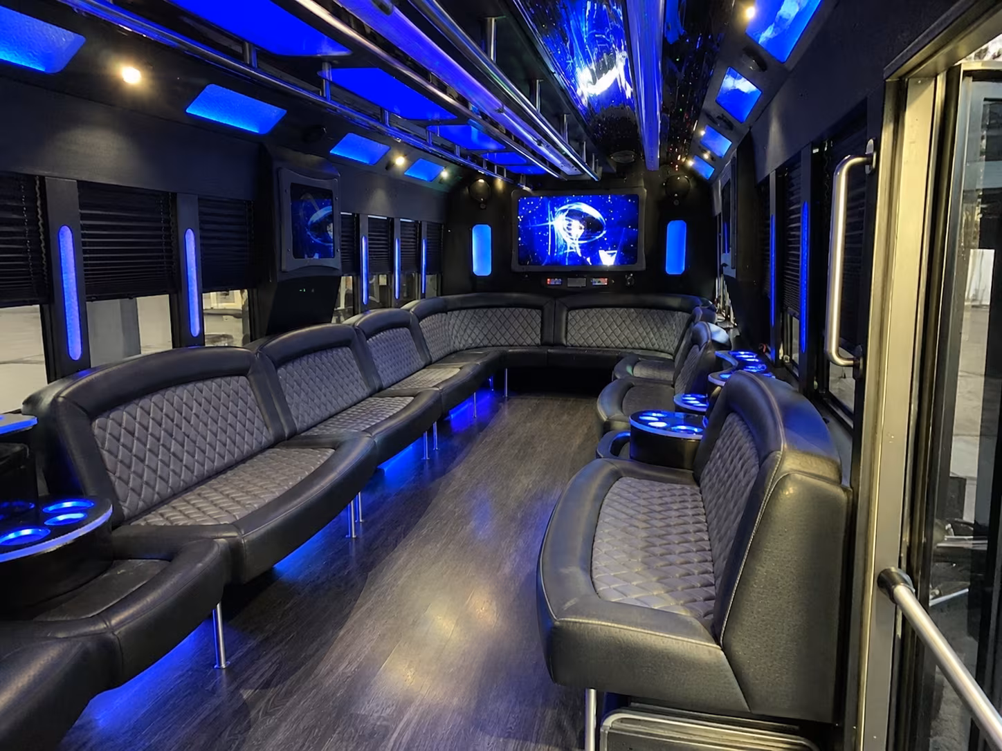 edina 28 passenger party bus interior