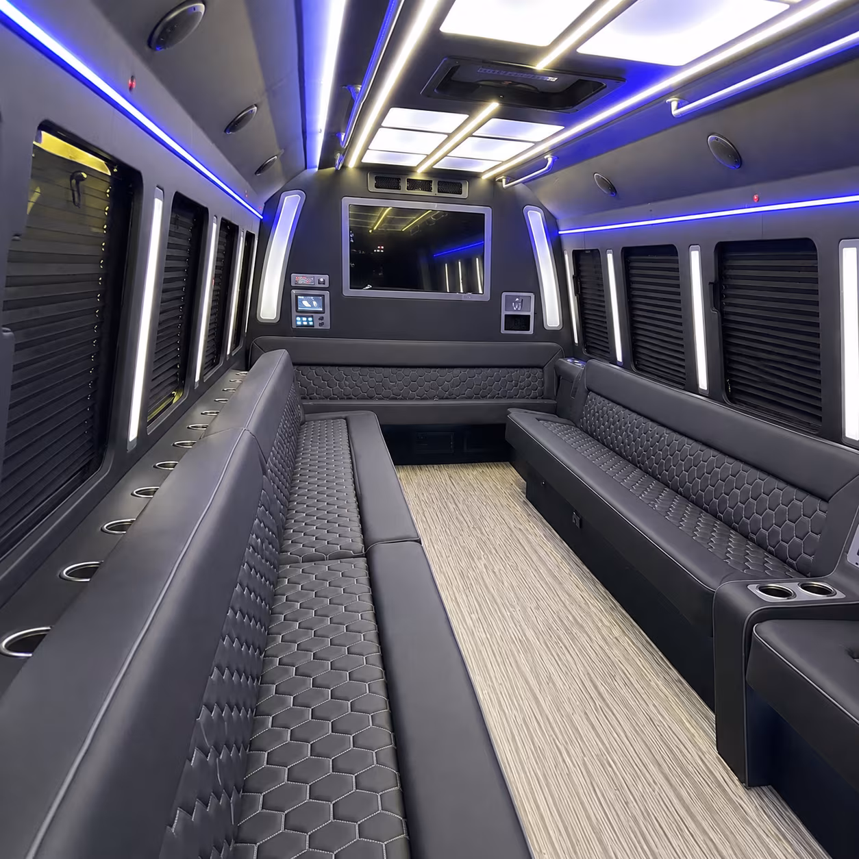 edina 40 passenger party bus inside