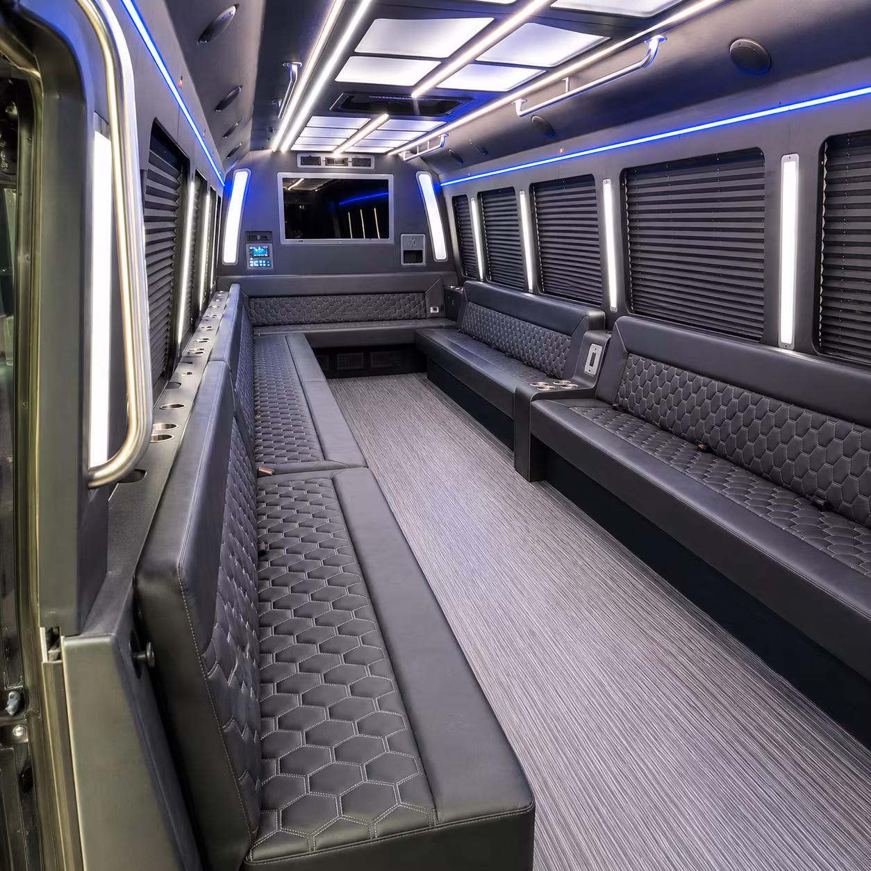 edina 40 passenger party bus interior