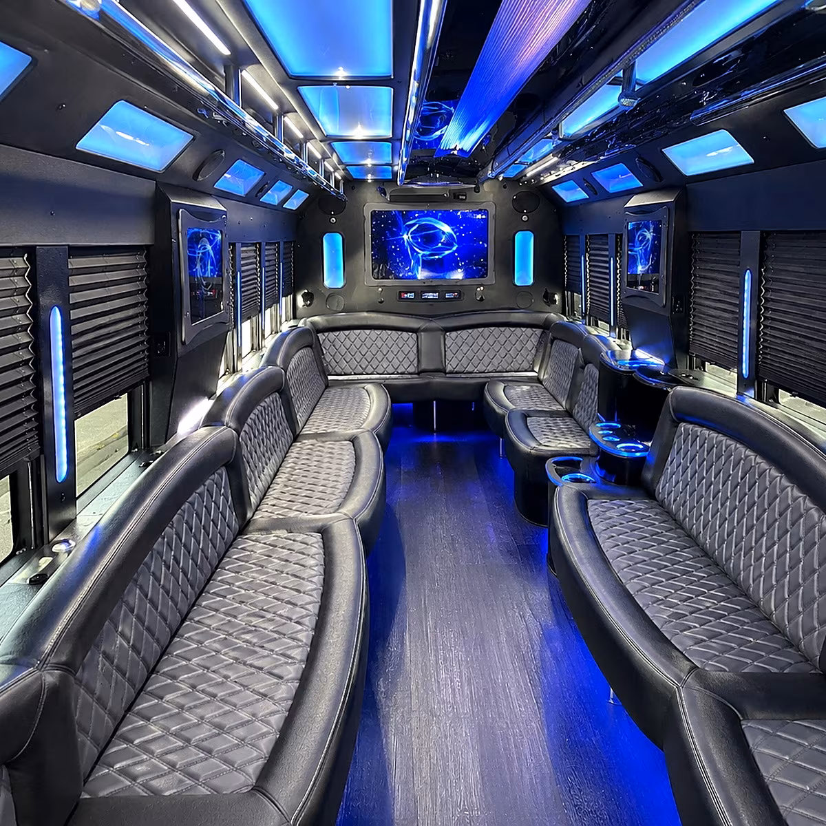 edina 50 passenger party bus interior